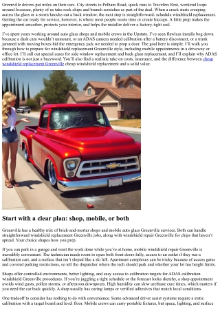 Windshield Replacement Greenville: How to Prep Your Car for Service