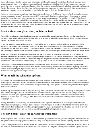 Windshield Replacement Greenville: How to Prep Your Car for Service