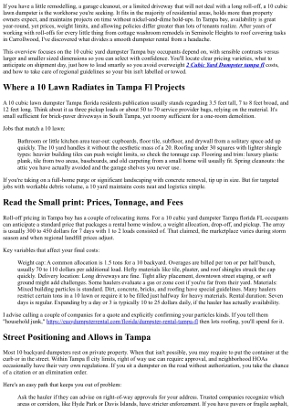 Top Choices for 10 Cubic Backyard Dumpster Tampa Bay: Best Rental Choices Near Y