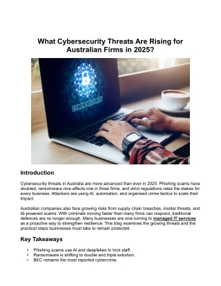 What Cybersecurity Threats Are Rising for Australian Firms in 2025?