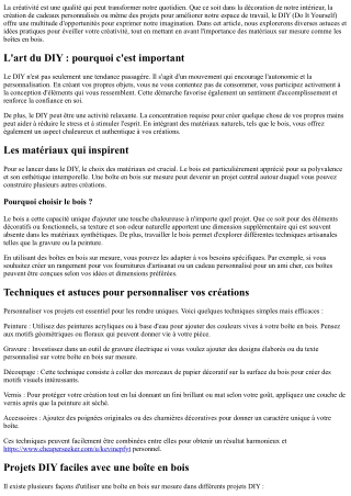 Révélez votre créativité avec nos astuces DIY!