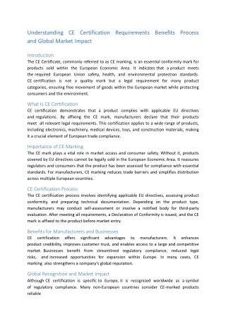 sertifikat ce - Ensuring Product Safety and European Market Compliance