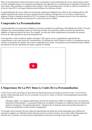 Personnalisation Du Service Client: L’Impact Sur L’Effet D’une Bonne plv!