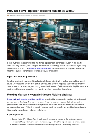 How Do Servo Injection Molding Machines Work