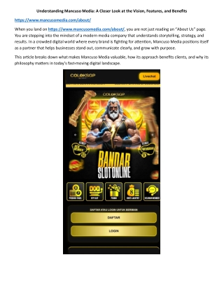 A Smart Starting Point for Gamblers and Players mancusomedia