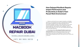 How Delayed MacBook RepairsImpact Performance andProductivity in Dubai’s Fast-Paced Work Environment_