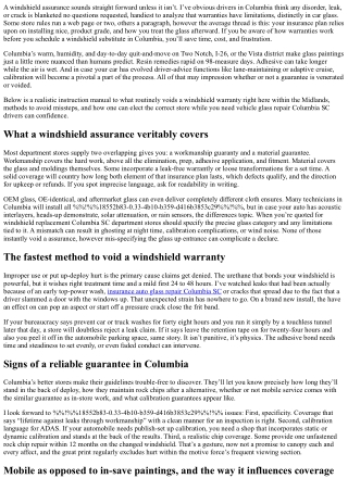 Windshield Replacement Columbia SC: What Voids a Warranty?