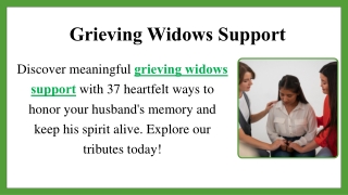 Grieving Widows Support