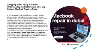 Struggling With a Faulty MacBook Understanding the Problems and Choosing Reliable MacBook Repair in Dubai