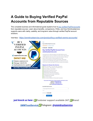 A Guide to Buying Verified PayPal Accounts from Reputable Sources
