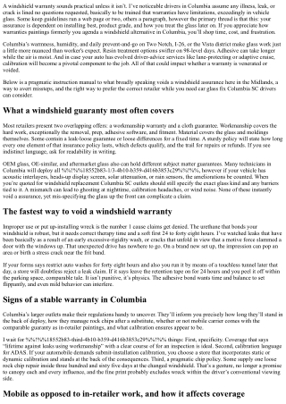 Windshield Replacement Columbia SC: What Voids a Warranty?