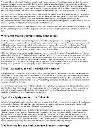 Windshield Replacement Columbia SC: What Voids a Warranty?