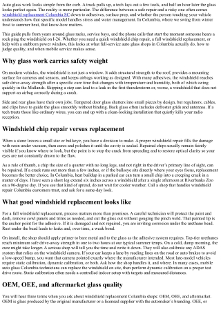 Full-Service Auto Glass in Columbia: Windshields, Side Windows, and More