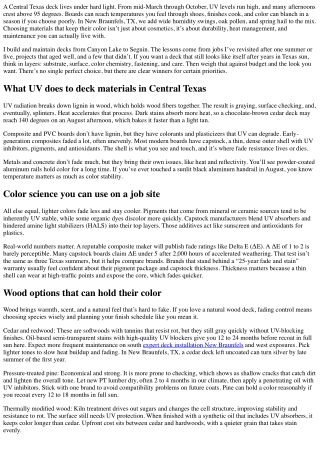 How to Choose Deck Substances for Texas Suns that Can Fade.