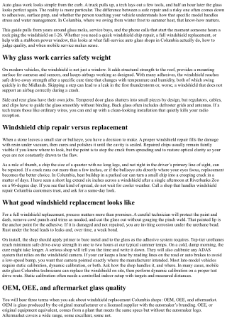 Full-Service Auto Glass in Columbia: Windshields, Side Windows, and More