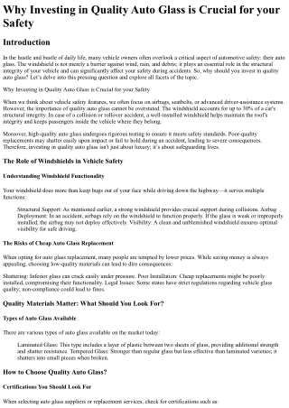 10 No-Fuss Ways to Figuring Out Your windshield replacement Spartanburg