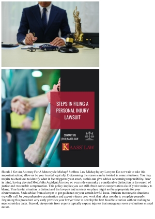 Should I Obtain An Attorney For A Bike Accident? Steffens Legislation Mishap Inj