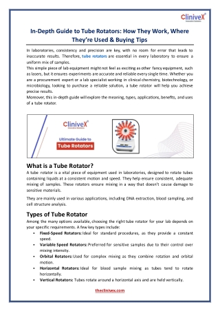 In-Depth Guide to Tube Rotators How They Work, Where They’re Used & Buying Tips