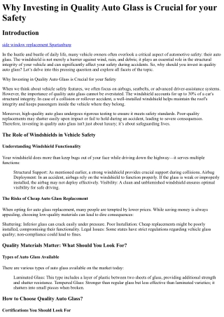 10 No-Fuss Ways to Figuring Out Your side window replacement Spartanburg