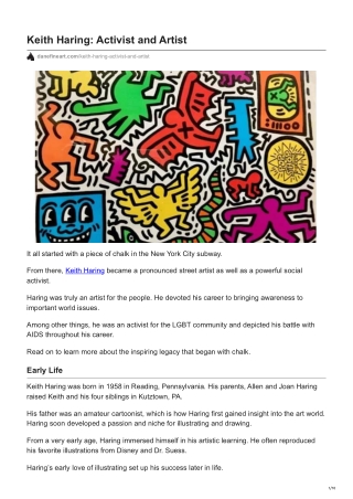 Keith Haring Activist and Artist - Dane Fine Art