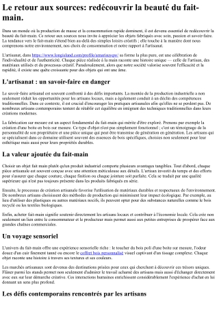 Le retour aux sources redécouvrir la beauté du fait-main.