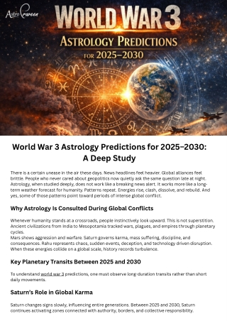 Astrology Predictions for 2025–2030