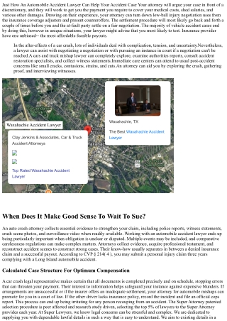 What To Do After A Car Mishap: Exactly How An Attorney Can Aid 1 16 2025
