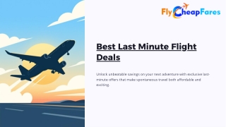 Best Last Minute Flights Deals for Affordable Travel