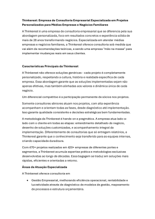 Thinkerest - Consultoria Empresarial Estratégica para Crescimento Sustentável