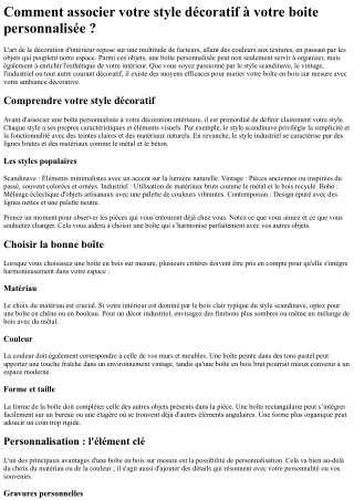 Comment associer votre style décoratif à votre boite personnalisée