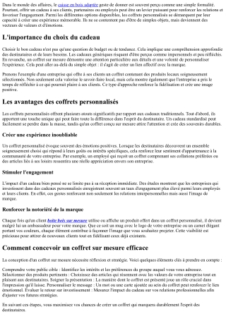 Pourquoi chaque entreprise devrait envisager des cadeaux sous forme de coffrets 