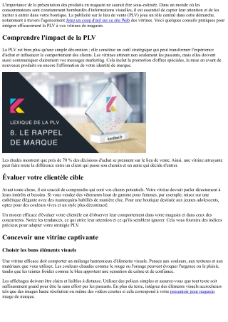 Conseils pour intégrer la PLV à vos vitrines de magasin