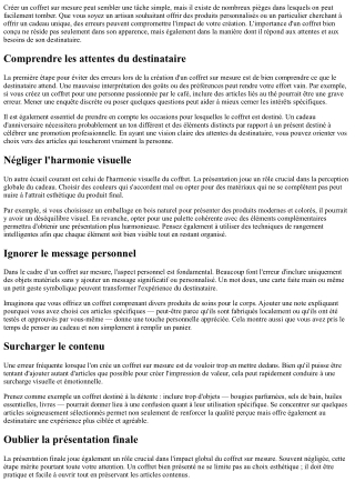 Les Erreurs Courantes à Éviter lors de la Création d'un Coffret Sur Mesure