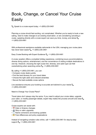 Book, Change, or Cancel Your Cruise Easily Help Number - Royal Caribbean Cruises