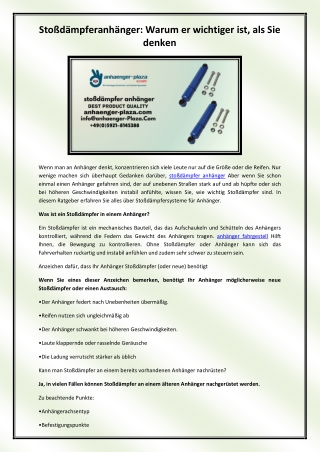 stoßdämpfer anhänger