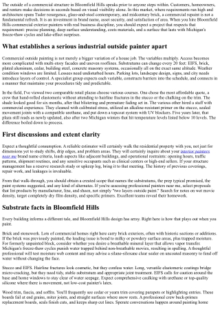 Bloomfield Hills Commercial Outside Painters: What to Expect