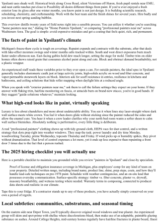 Painters in Ypsilanti: Your Complete 2025 Hiring List