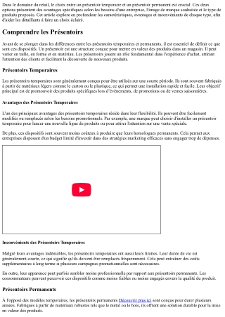 Présentoirs Temporaires vs Permanents : Que Choisir ?