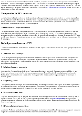 Améliorer l'Attractivité du Point De Vente grâce aux Nouvelles Tactiques PRL!