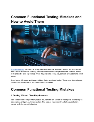 Common Functional Testing Mistakes and How to Avoid Them
