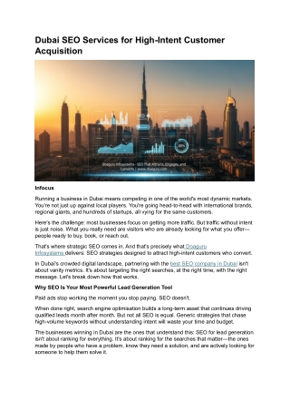 Dubai SEO Services for High-Intent Leads | Best SEO Company in Dubai