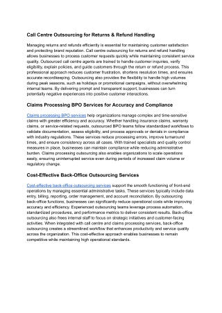 Call Centre Outsourcing for Returns & Refund Handling