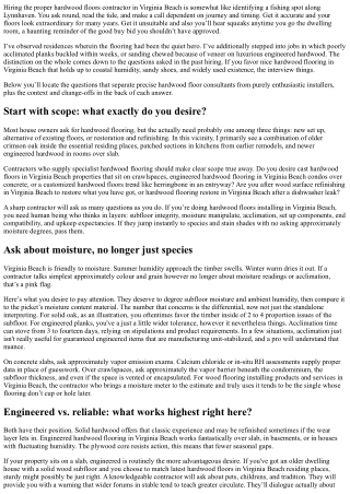 Hardwood Flooring Contractors Virginia Beach: Questions to Ask Before Hiring