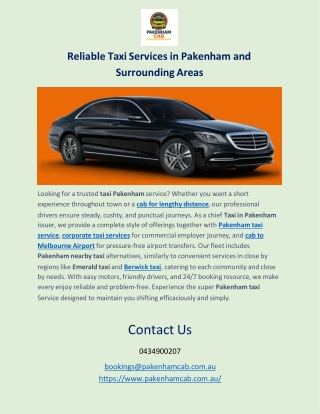 Pakenham Local taxi
