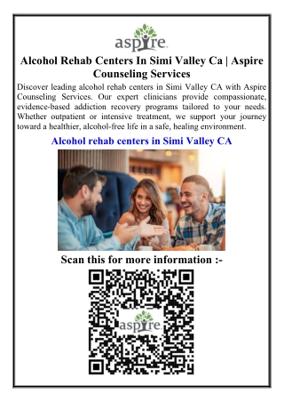 Alcohol Rehab Centers In Simi Valley CaAspire Counseling Services