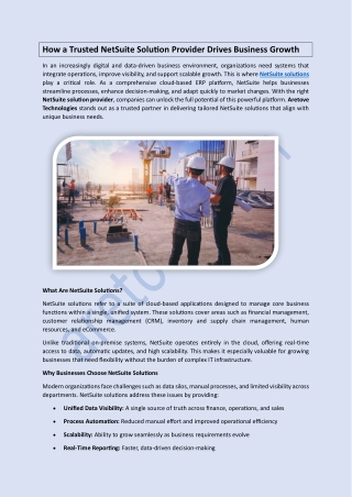 How a Trusted NetSuite Solution Provider Drives Business Growth