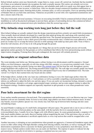 Popular Oversights in Commercial Helical Tieback Anchor Installation