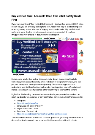 5Buy Verified Skrill Account