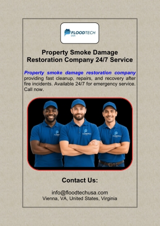 Property Smoke Damage Restoration Company 24/7 Service
