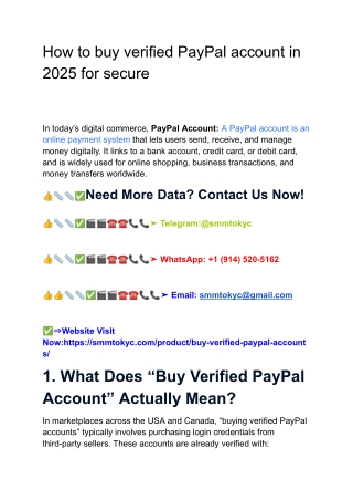 How to buy verified PayPal account in 2025 for secure